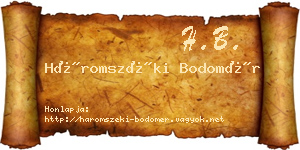 Háromszéki Bodomér névjegykártya